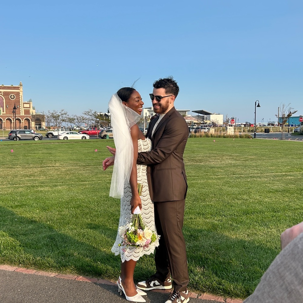 Ivory mini blusher veil